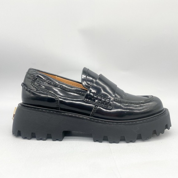 Naked Wolfe Womens 6‎ Flawless Platform Loafers Black Box Leather Chunky Y2K Lug